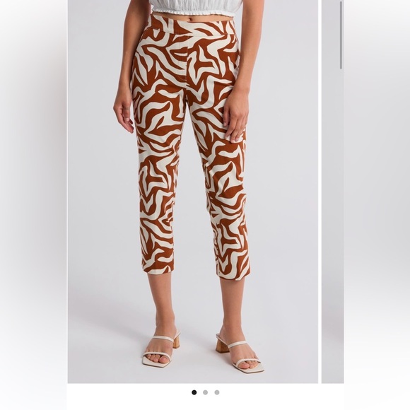 SPANX On The Go Print Ankle Slim Straight Leg  pull on Pants Medium  NWT - Picture 2 of 4